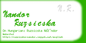 nandor ruzsicska business card